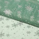 Softtüll - Eiskristalle Dunkelmint Silber