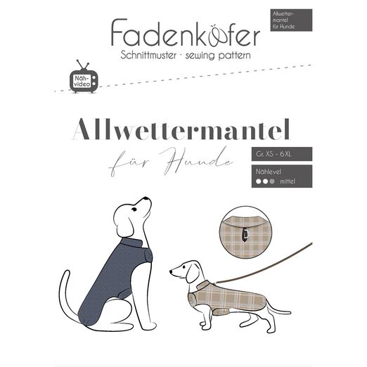 Allwettermantel für Hunde - Papierschnittmuster