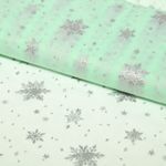 Softtüll - Eiskristalle Pastellmint Silber