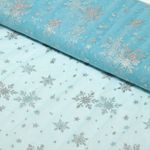 Softtüll - Eiskristalle Blau Silber