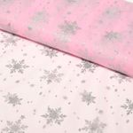 Softtüll - Eiskristalle Rosa Silber