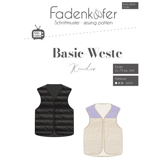 Basic-Weste Kinder - Papierschnittmuster