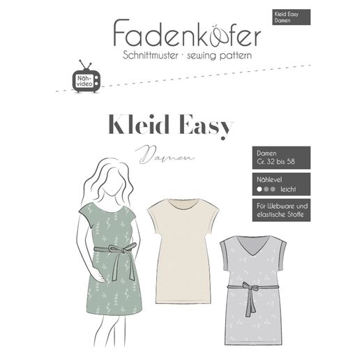Kleid Easy Damen - Papierschnittmuster