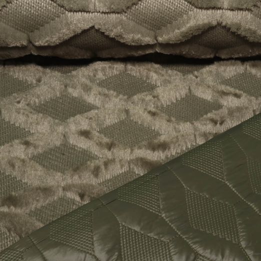 Gesteppter Jackenstoff - Teddy Quilt Khaki