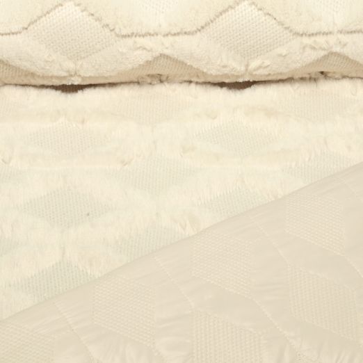 Gesteppter Jackenstoff - Teddy Quilt Beige
