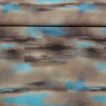 Popeline viscose - Impression digitale Abstrait Turquoise