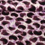 Satin de viscose - Abstraite Coeurs Violet Ecru