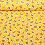 Baumwoll Webware - Früchte Gelb