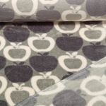 Wellness Fleece - Doubleface Äpfel Grau
