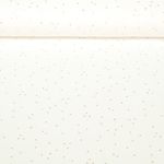 Gaze de coton - Double Gaze Pois Doré Blanc