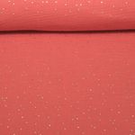 Gaze de coton - Double Gaze Pois Doré Saumon foncé