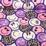 Sommersweat - French Terry Digitaldruck Smileys Leo Lila-0