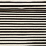 Rippjersey - Streifen Schwarz Ecru Garngefärbt