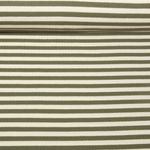 Rippjersey - Streifen Grün Ecru Garngefärbt