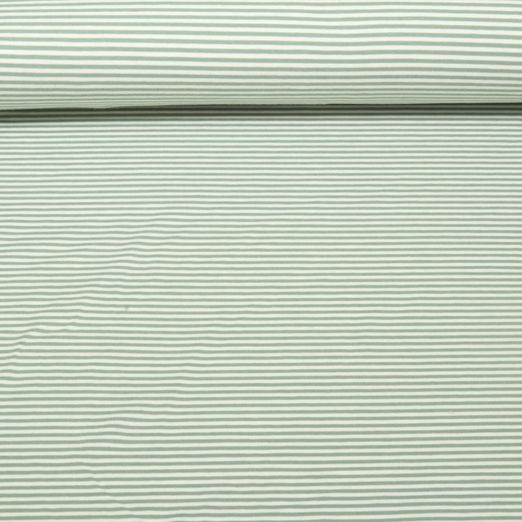 Jacquard Jersey - Streifen Mini Ecru Salbeigrün