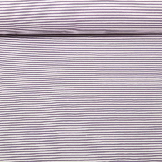 Jacquard Jersey - Streifen Mini Ecru Lavendel