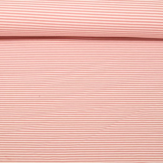 Jacquard Jersey - Streifen Mini Ecru Rosa