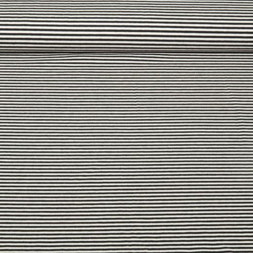 Jacquard Jersey - Streifen Mini Ecru Schwarz