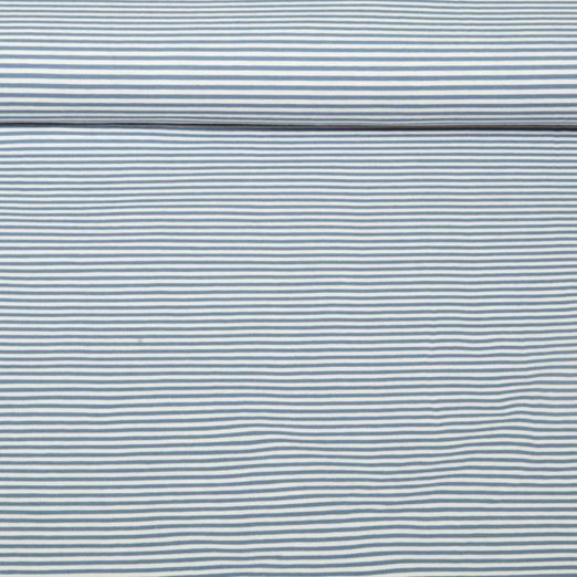 Jacquard Jersey - Streifen Mini Ecru Blau