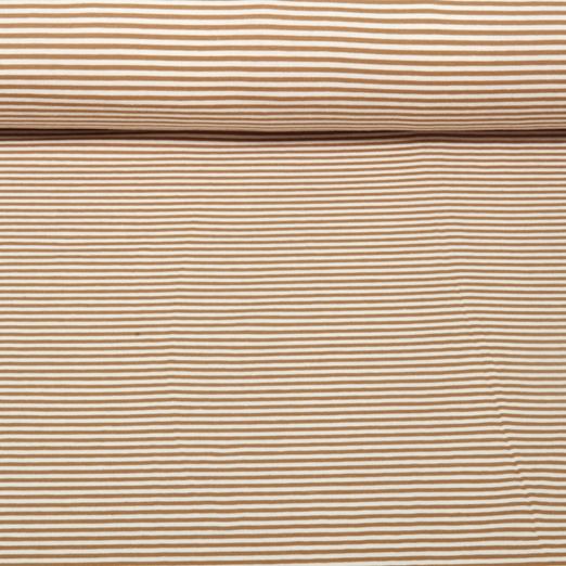 Jacquard Jersey - Streifen Mini Ecru Karamell