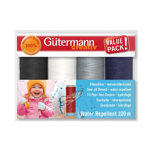 Set de fils à coudre Gütermann - Water Repellent - Set Neutre - 4 x 100m
