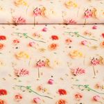 Viskose-Popeline - Digitaldruck Blüten Puderrosa