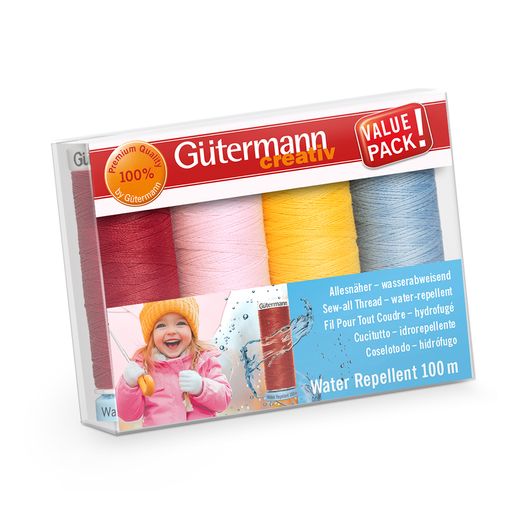 Gütermann Allesnäher - Water Repellent - Set Bunt - 4x100m