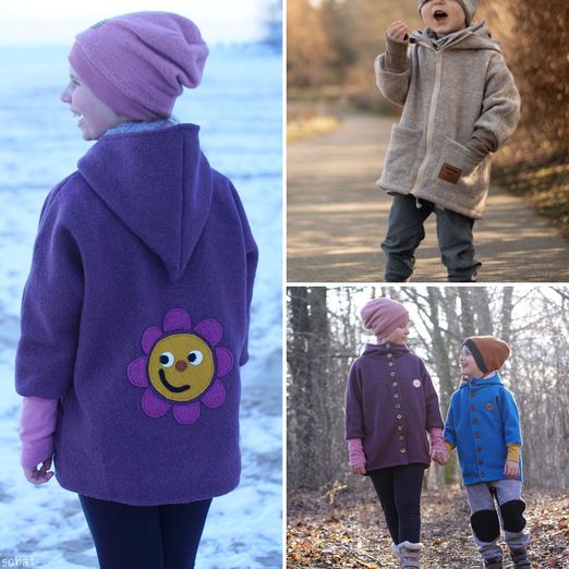 Oversized Jacke - Regnbuelys 128-170 - Schnittmuster eBook