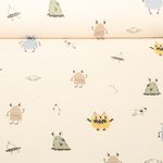 Regenjackenstoff - Digitaldruck Monster Ecru-0