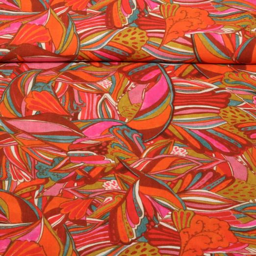 Viskose  - Beach Kollektion Blätter by Roeqiya Fris Multicolor
