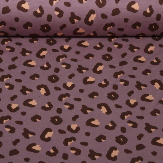 Sweat d'été - French Terry Léopard Aubergine
