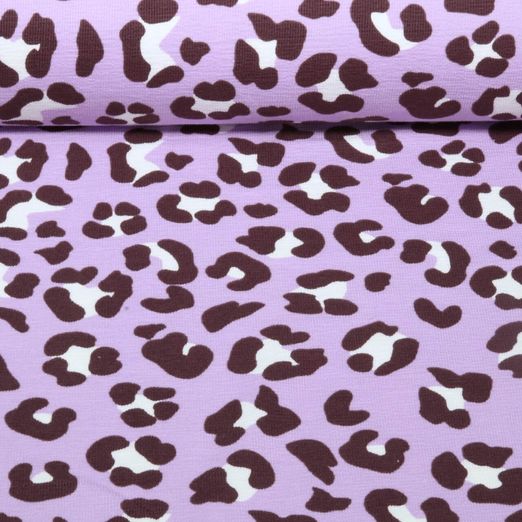 Sweat d'été - French Terry crêpe Léopard Lilas