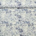 Popeline viscose - Impression digitale Fleurs Vintage Bleu
