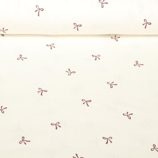 Jersey - Ajour Schleifen Ecru Beige