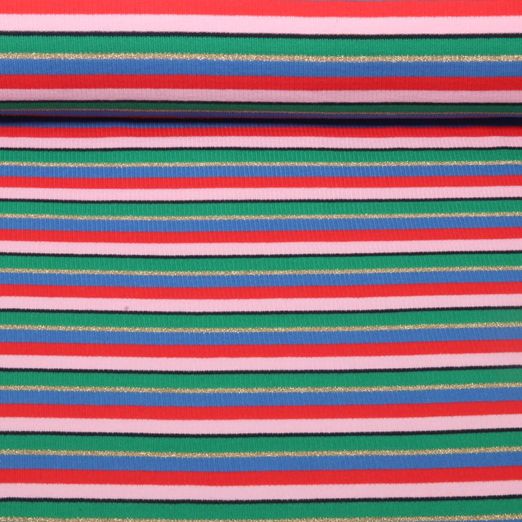 Rippjersey - Streifen Lurex Multicolor Garngefärbt