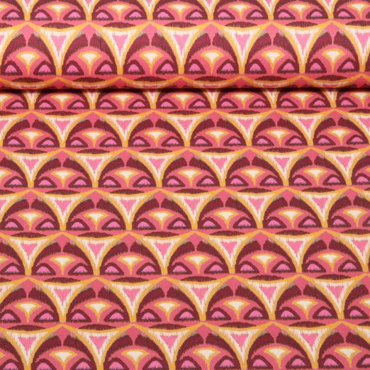 Baumwoll-Canvas - Digitaldruck Dreiecke Abstrakt Bordeaux