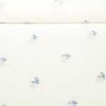 Baumwoll-Musselin - Double Gauze Bestickt Schmetterlinge Blau-0
