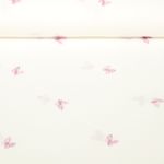 Gaze de coton - Double Gaze Papillons brodés Violet