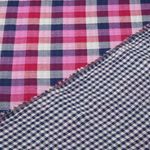 Baumwoll-Musselin - Double Gauze Karo Doubleface Blau-1