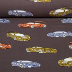 Sommersweat - French Terry Rennautos Dunkelbraun-0