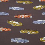 Sommersweat - French Terry Rennautos Dunkelbraun-1