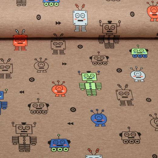 Jersey - Roboter Taupe Melange 