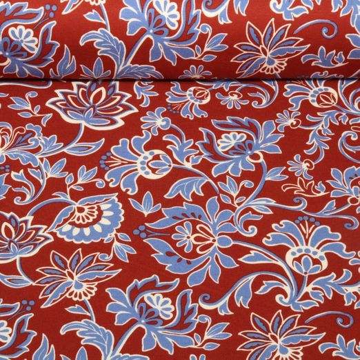 Romanit-Jersey -  Blumen Boho Kupfer