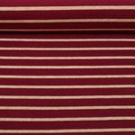 Jersey tricoté Jacquard - Rayures Bordeaux Beige