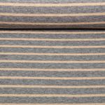 Jersey tricoté Jacquard - Rayures Gris Beige