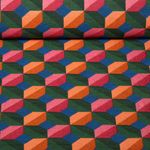 Toile Jacquard  - Géométrique Vert Fuchsia