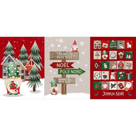 Canvas Panel - Adventskalender Zwerge Rot Multicolor