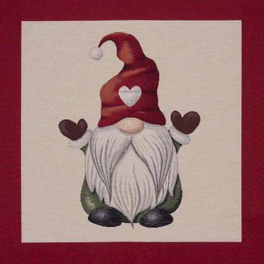 Canvas Gobelin Panel - Weihnachtsgnom Beige Rot