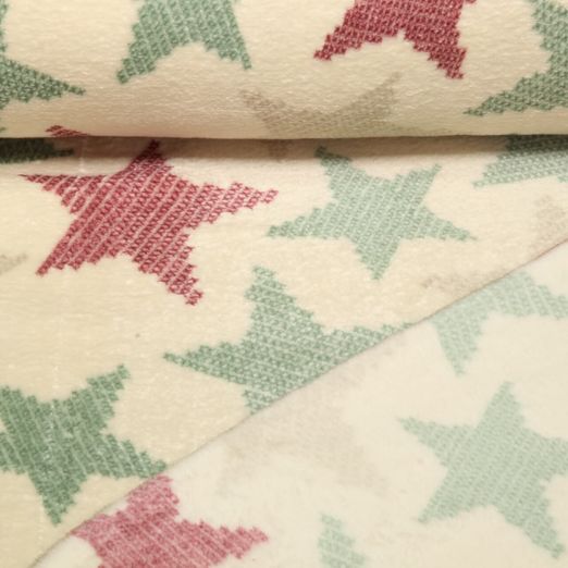 Wellness Fleece -  Doubleface Sterne Beige
