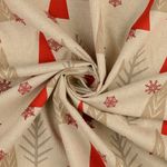Canvas - Árboles de Navidad estilo lino beige y rojo